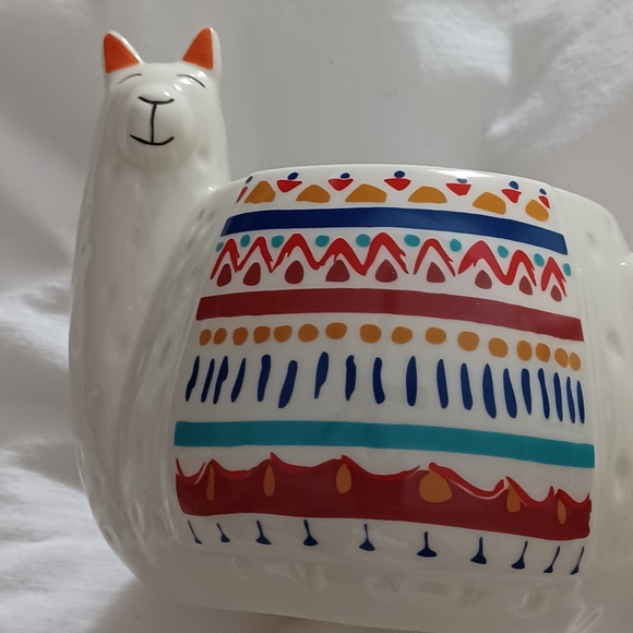 Large Whimsical Llama Ceramic Mug / Planter - Picture 10 of 12